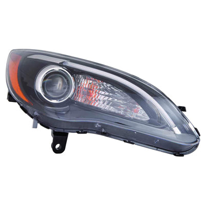 2011-2014 Chrysler 200 Sedan Head Lamp Passenger Side Halogen Black Bezel S Model , CH2519141. Side view of the replacement part.
