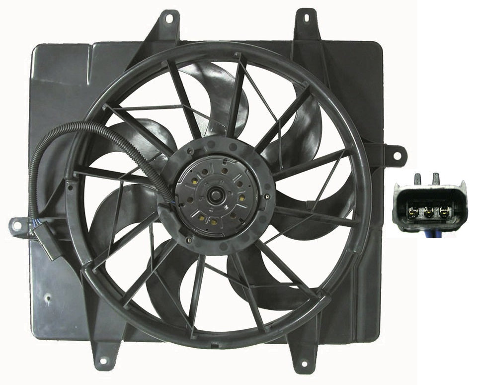 2001-2005 Chrysler PT CRUISER Cooling Fan Assy 2.0L/2.4L , CH3115118. Designed for OEM alignment.