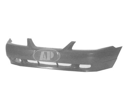 1999-2004 Ford Mustang GT Front Bumper Primed With Fog Lamp Hole Gt , FO1000439. Replacement part ready for install.