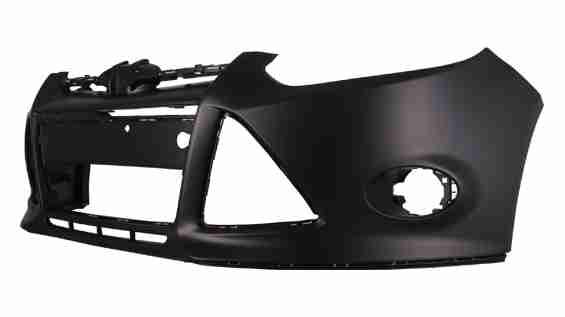 2012-2014 Ford Focus Front Bumper Primed Without Park/Camera Hole , FO1000664. Angle view for visual reference.