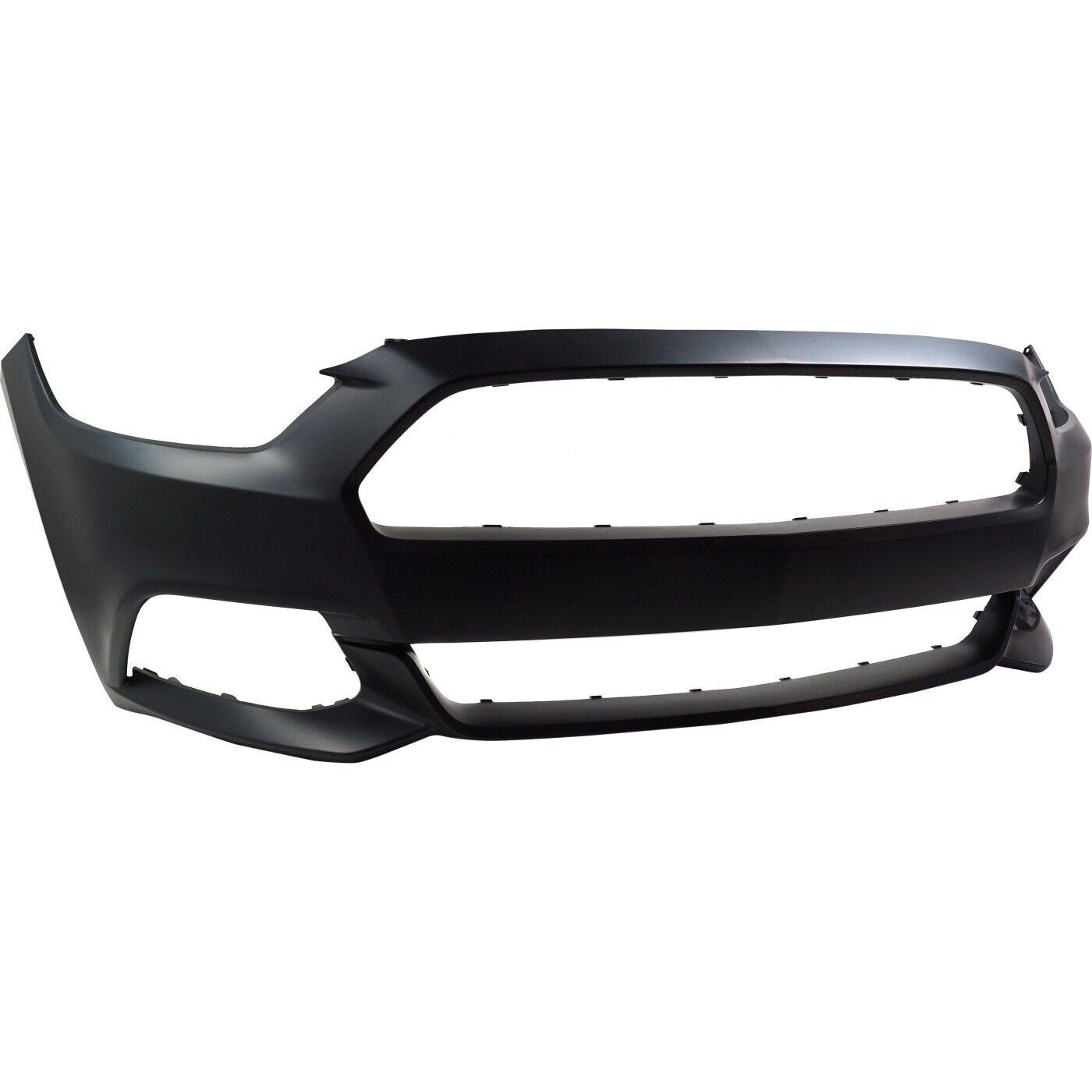2015-2017 Ford Mustang Front Bumper Primed Without Tow Hook Hole , FO1000704. OEM-style replacement.