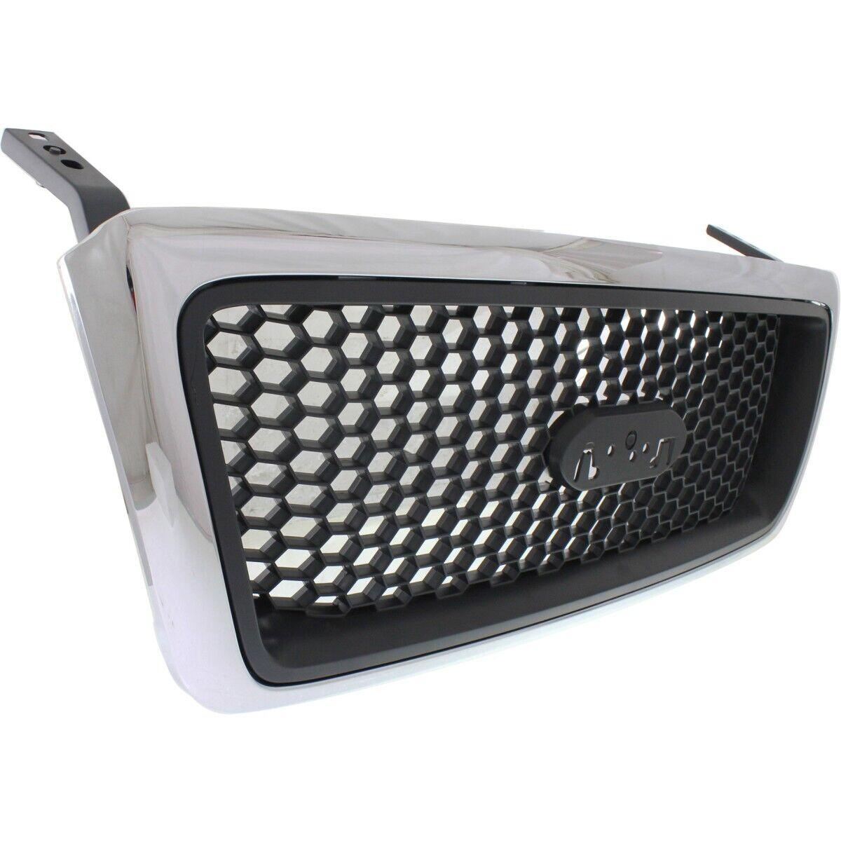 2006-2008 Ford F150 Grille Chrome Frame With Black Honeycomb Xlt Model , FO1200469. Direct fit for easy installation.