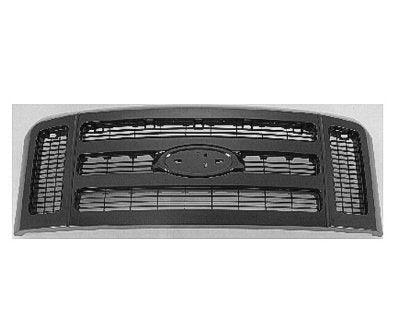 2008-2010 Ford F450 Superduty Grille Matte-Dk Gray With Black Frame , FO1200499. Precision fitment for collision repair.