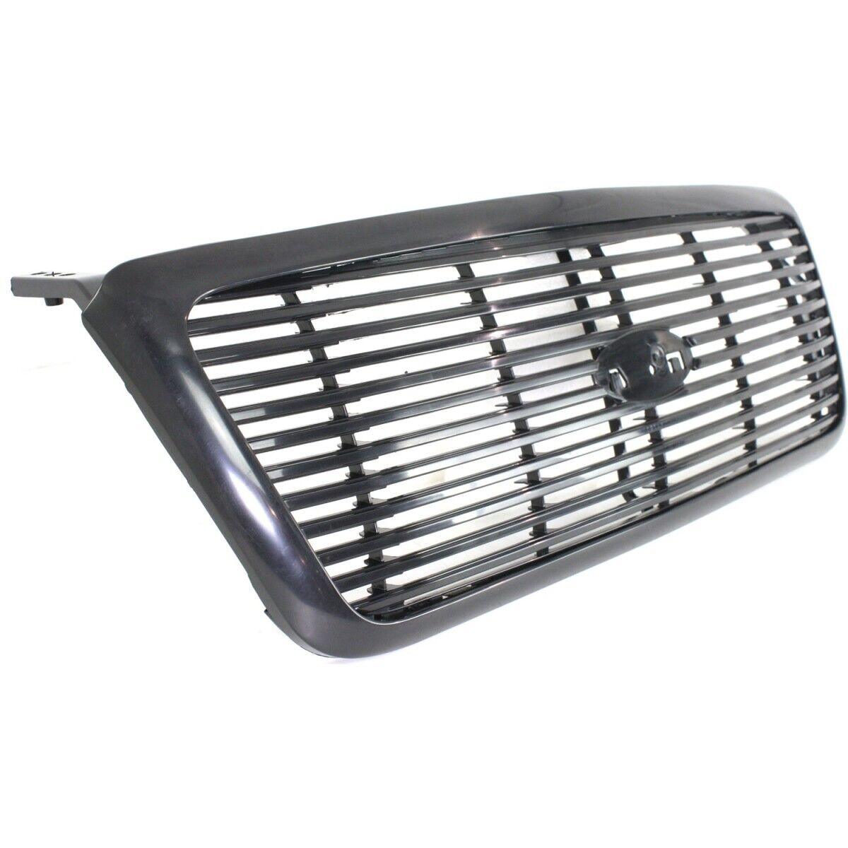 2007-2008 Ford F150 Grille Matte-Black With Black Frame Fx2 Model , FO1200501. Designed for OEM alignment.