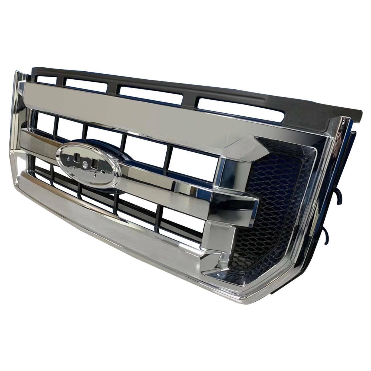 2015-2017 Ford F150 Grille Chrome 3 Bar Style With Black Mesh , FO1200584. Durable and impact-resistant.