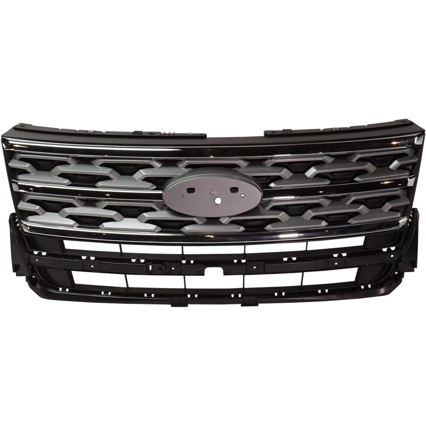 2018-2019 Ford Explorer Limited Grille Front Silver Gray With Chrome Molding , FO1200626. Made with quality materials.