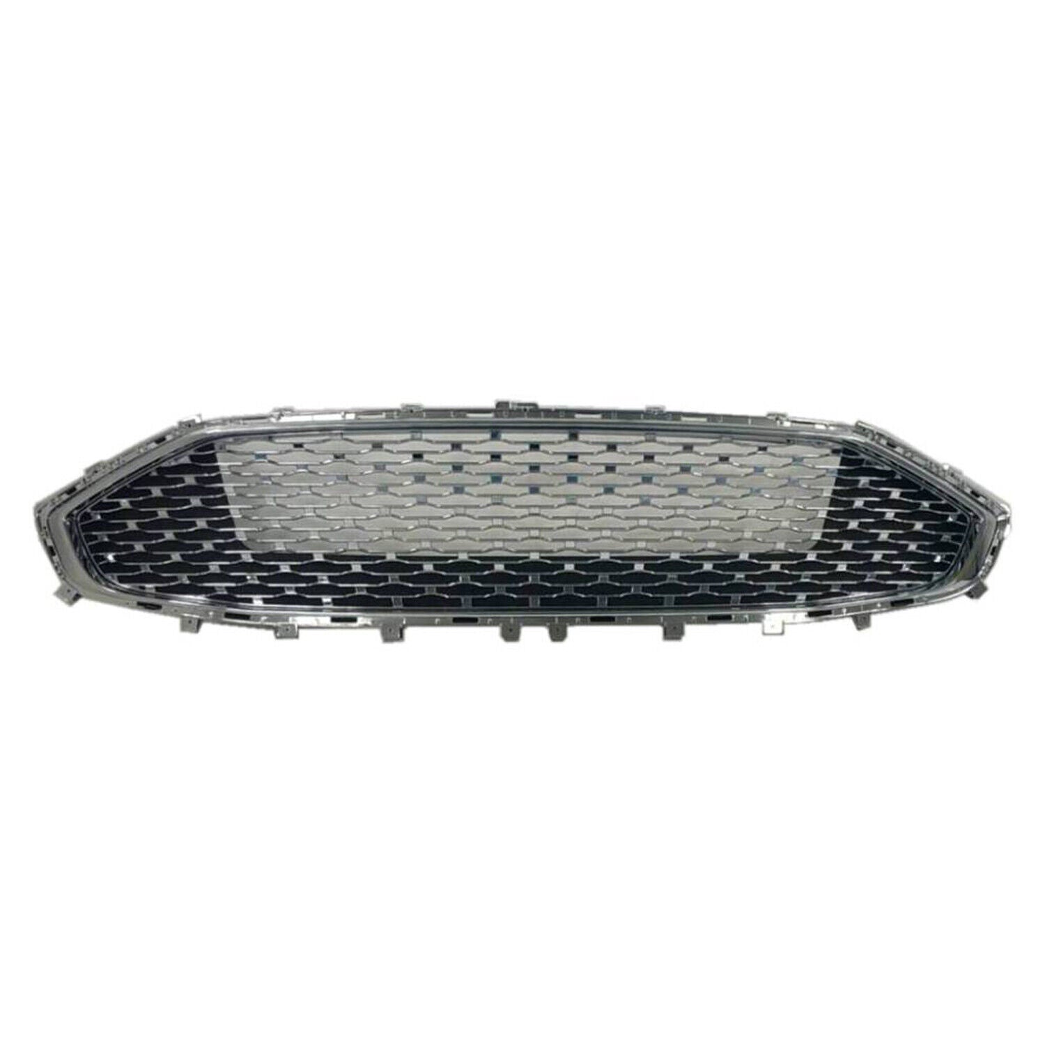 2019-2020 Ford Fusion Hybrid Grille Front Chrome Mesh Type With Chrome Outer Molding , FO1200636. Exact fit for vehicle restoration.