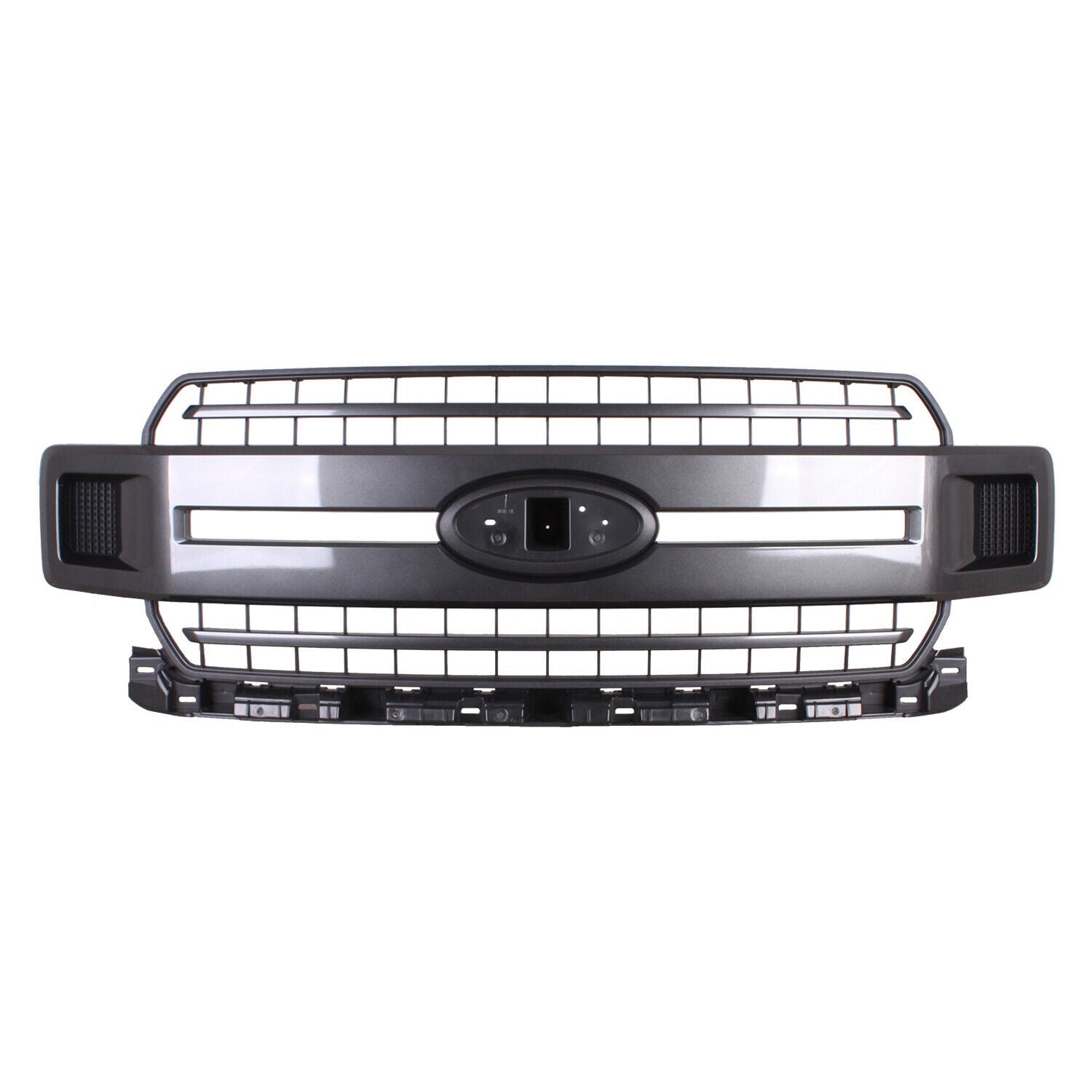 2018-2020 Ford F150 Grille Front With 1 Ptd Gray Accent Bar , FO1200653. Side view of the replacement part.
