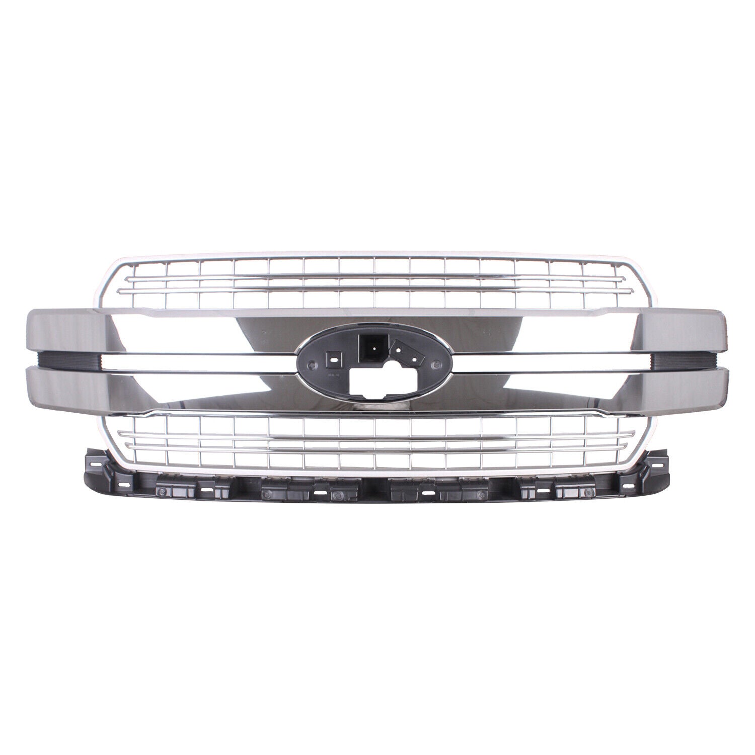 2018-2020 Ford F150 Grille Front With 2 Chrome Accent Bars , FO1200655. Installed view for reference.