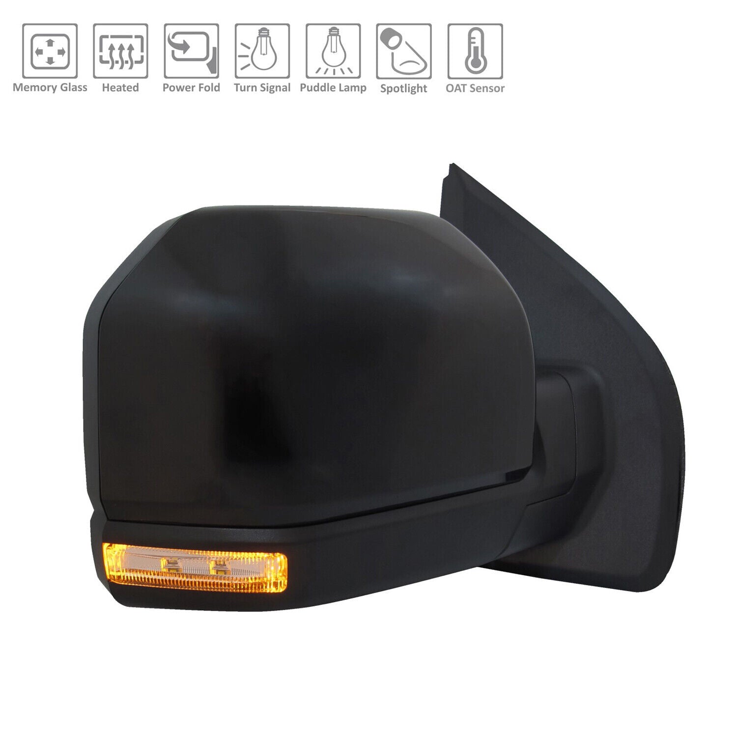 2019-2020 Ford F150 Mirror Passenger Side Power , FO1321657. OEM-style replacement.