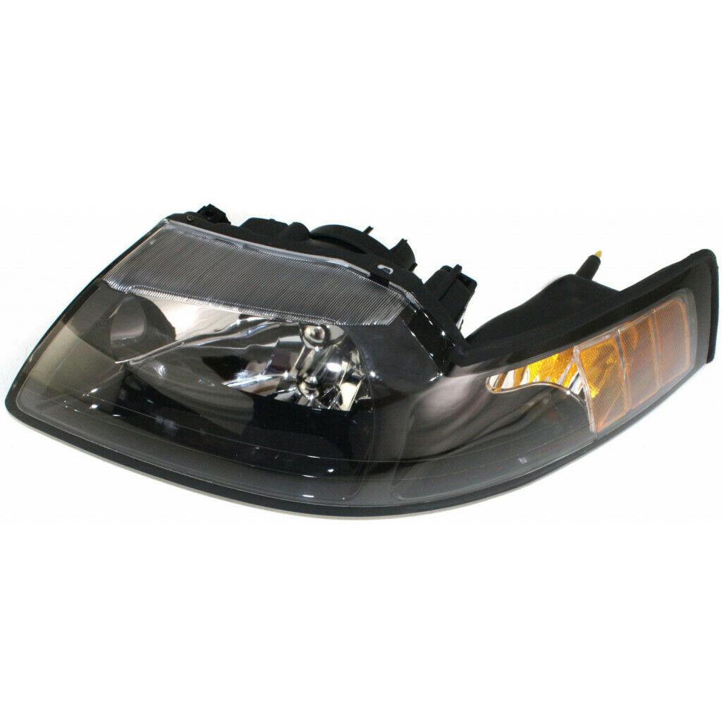 2001-2004 Ford Mustang Cobra Head Lamp Driver Side Black Bezel , FO2502177. Precision fitment for collision repair.