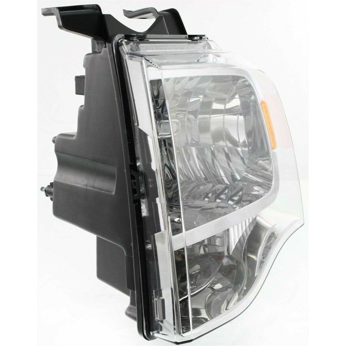 2007-2014 Ford Expedition Max Head Lamp Driver Side Chrome Bezel , FO2502226. Factory-style replacement part.