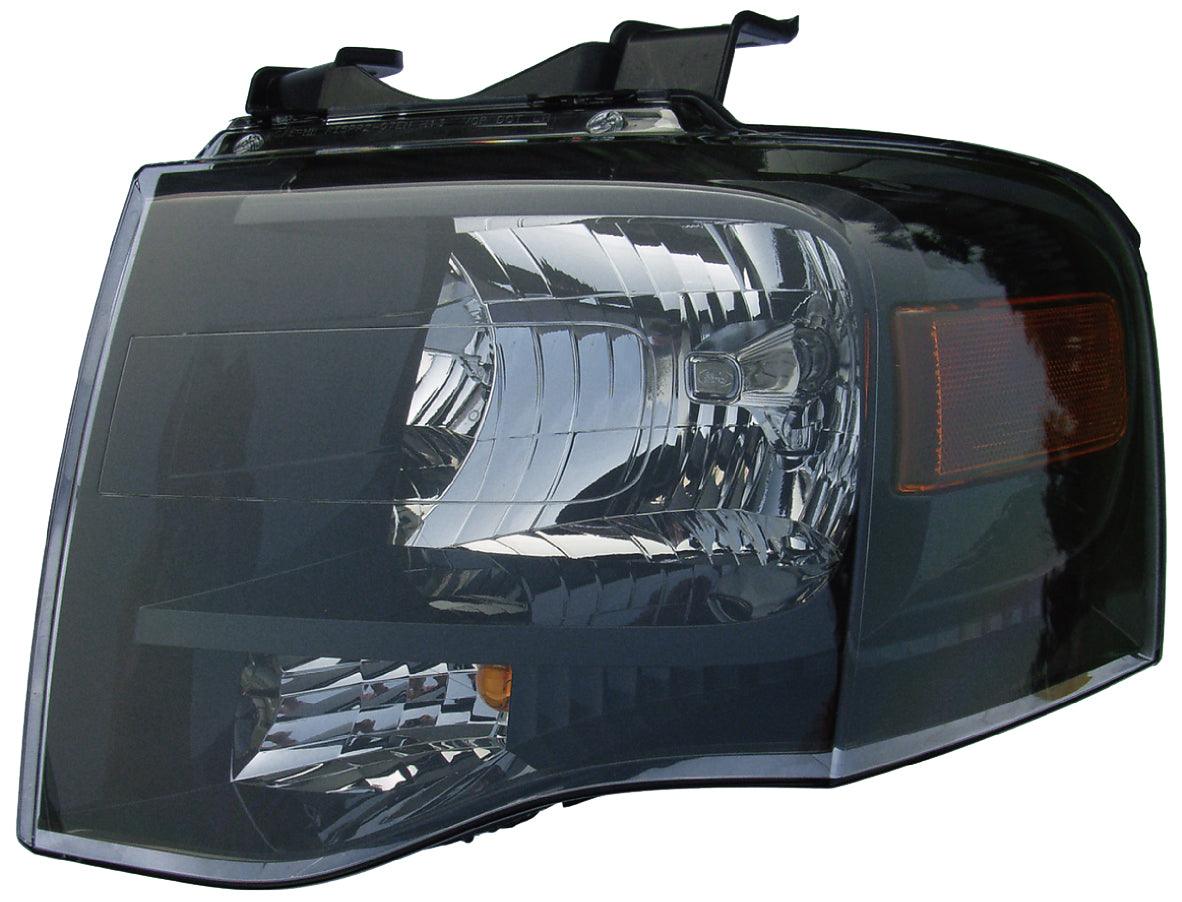 2007-2014 Ford Expedition Head Lamp Driver Side Black Bezel , FO2502227. Replacement part ready for install.