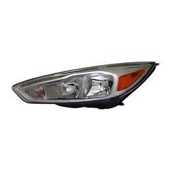 2015-2018 Ford Focus Head Lamp Driver Side Halogen With Alum Bezel/Led Drl , FO2502340. High-quality aftermarket part.