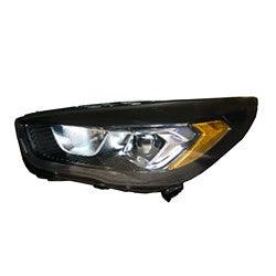 2017-2019 Ford Escape Head Lamp Driver Side Black Bezel With Led Accent , FO2502352. Designed for OEM alignment.