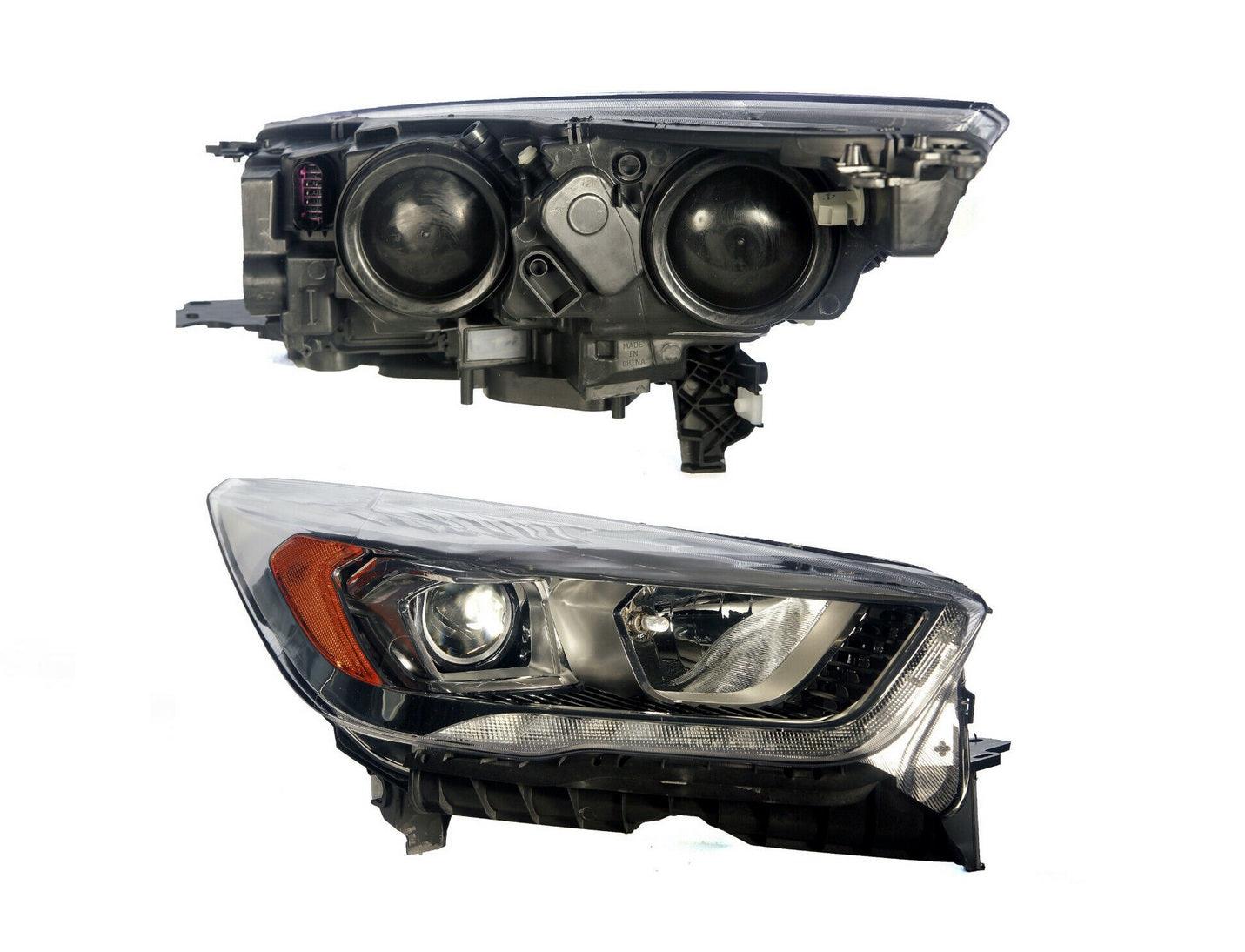 2017-2019 Ford Escape Head Lamp Passenger Side Halogen With Led Signature Lamps , FO2503351. Installed view for reference.