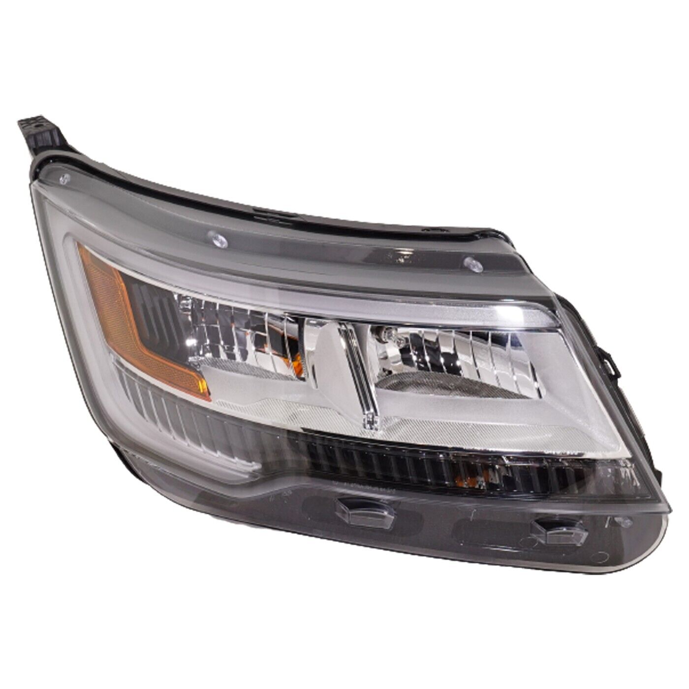 2018-2019 Ford Explorer Head Lamp Passenger Side Black Housing , FO2503389. Angle view for visual reference.