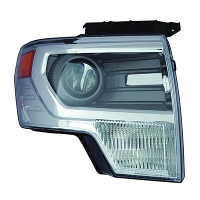 2013-2014 Ford F150 Head Lamp Passenger Side Hid Chrome , FO2519120. High-quality aftermarket part.