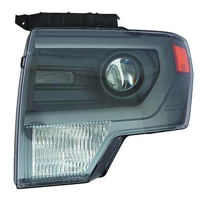 2010-2014 Ford Ford F150 Svt Raptor Head Lamp Passenger Side Hid Gray Trim , FO2519122. Replacement part ready for install.