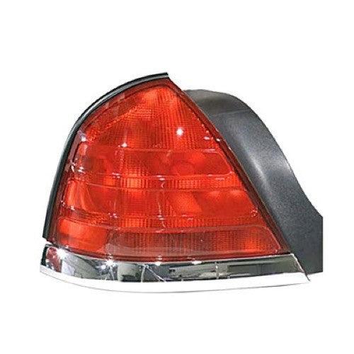 1999-2002 Ford Crown Victoria Tail Lamp Driver Side (Chrome Moulding-2 Bulb-Red) , FO2800176. High-strength and long-lasting.
