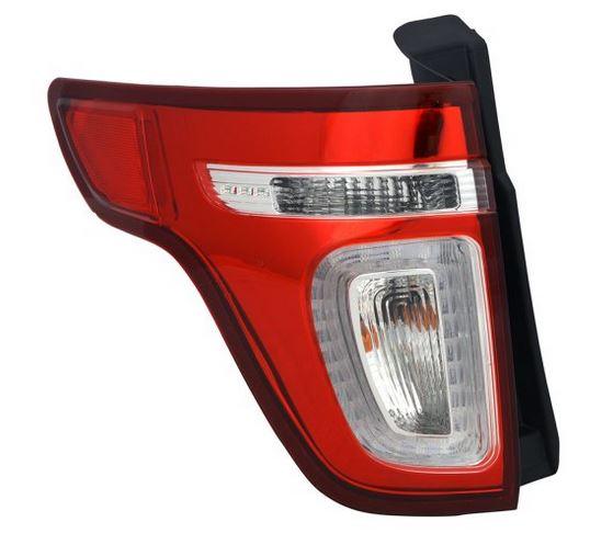 2011-2015 Ford Explorer Tail Lamp Driver Side Red Lens With Led , FO2800226. Angle view for visual reference.
