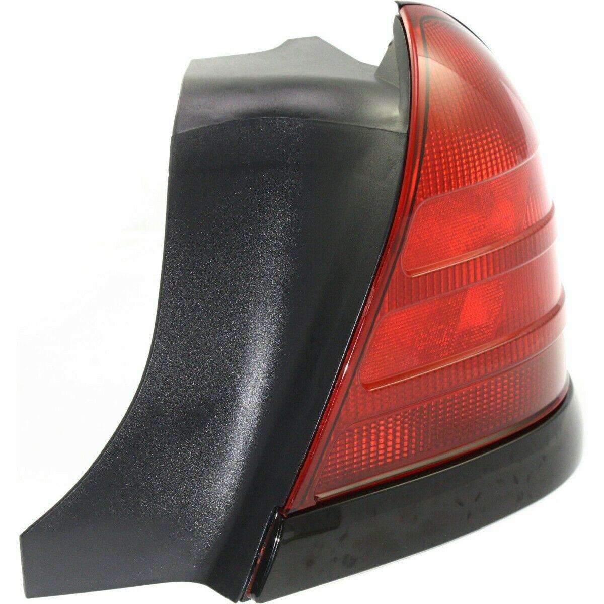 2000-2011 Ford Crown Victoria Tail Lamp Passenger Side (Black Moulding-2 Bulb-Red) , FO2801160. Direct fit for easy installation.