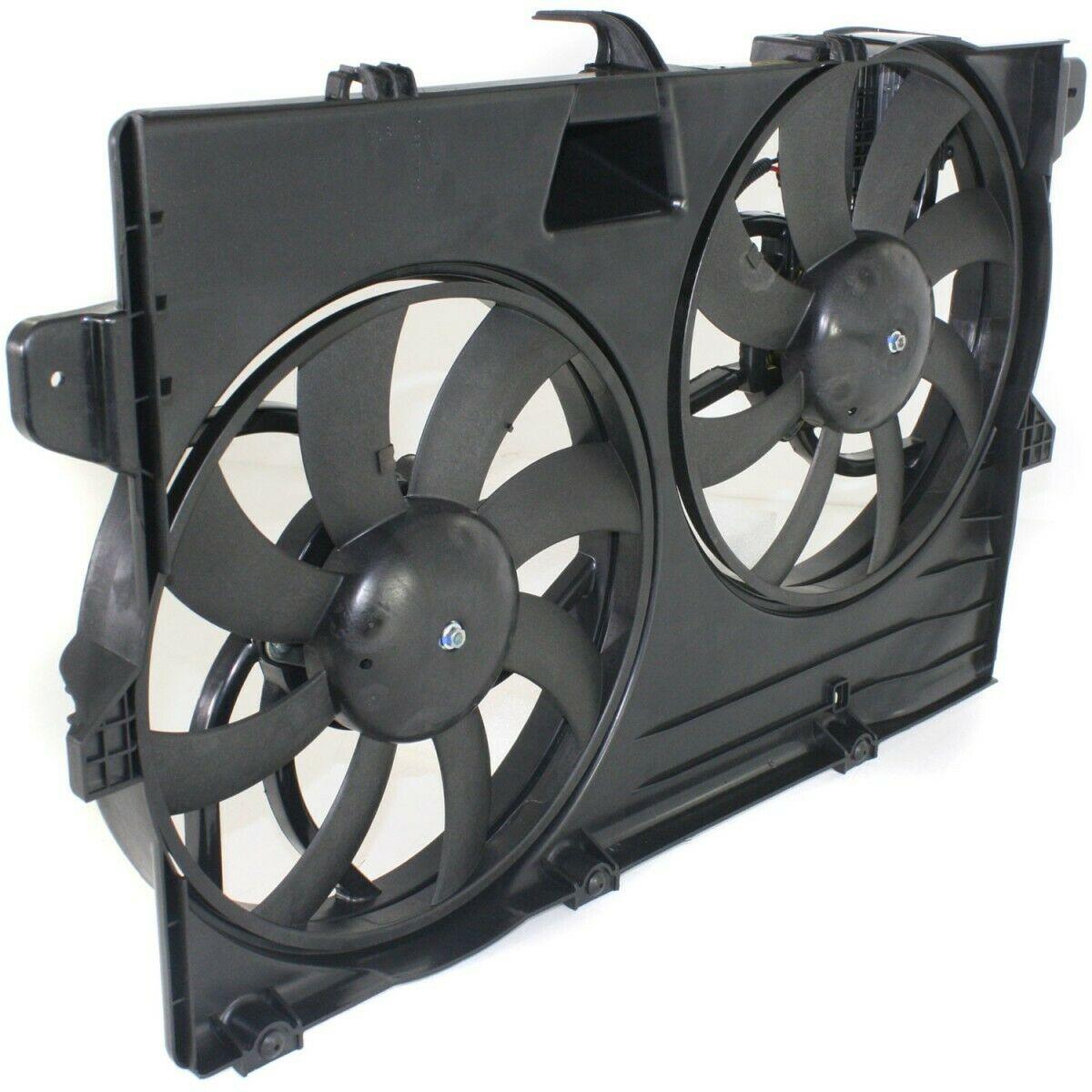 2007-2010 Ford Edge Cooling Fan Assy With Tow Pkg , FO3115175. Side view of the replacement part.