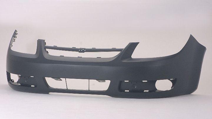 2005-2007 Chevrolet Cobalt Front Bumper Without Fog Lamp Has Uprer Bar In Grille , GM1000735. Installed view for reference.