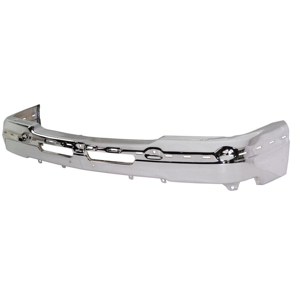 2003-2006 Chevrolet Silverado 1500 Front Bumper Face Bar Chrome Without Brackets , GM1002416. Side view of the replacement part.