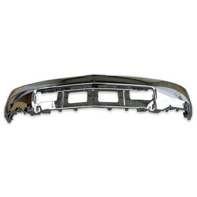 2014-2015 Chevrolet Silverado 1500 Front Bumper Face Bar Chrome Without Fog Lamp/Sensor , GM1002844. Installed view for reference.