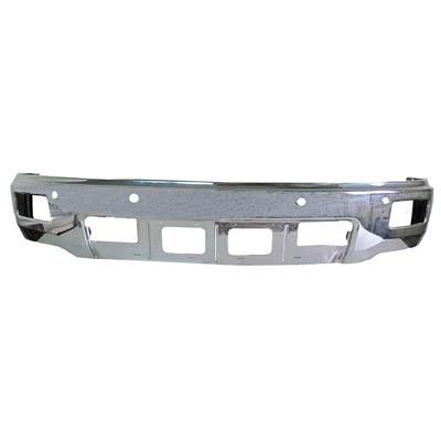 2014-2015 Chevrolet Silverado 1500 Front Bumper Face Bar Chrome With Fog Lamp/Sensor , GM1002845. Precision fitment for collision repair.