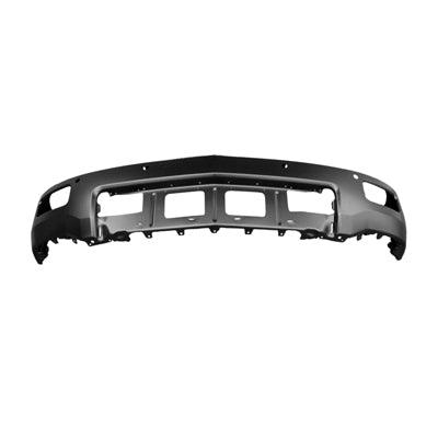 2014-2015 Chevrolet Silverado 1500 Front Bumper Face Bar Primed With Fog Lamp/Sensor , GM1002853. Installed view for reference.