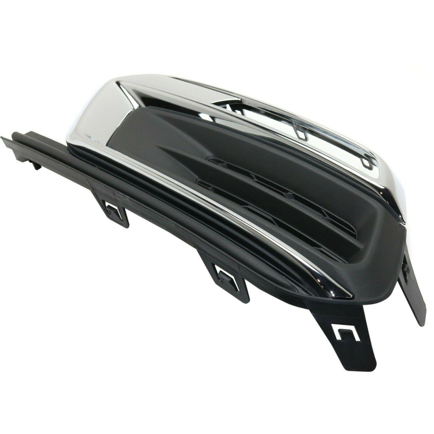 2015 Chevrolet Cruze Fog Lamp Cover Front Driver Side Black With Chrome Trim , GM1038184. Angle view for visual reference.