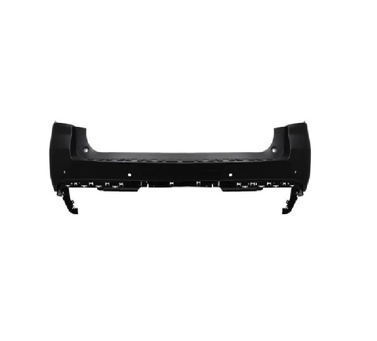 2021-2023 Chevrolet Tahoe Rear Bumper Primed With Blind Spot/Sensor , GM1100A40. Replacement part ready for install.