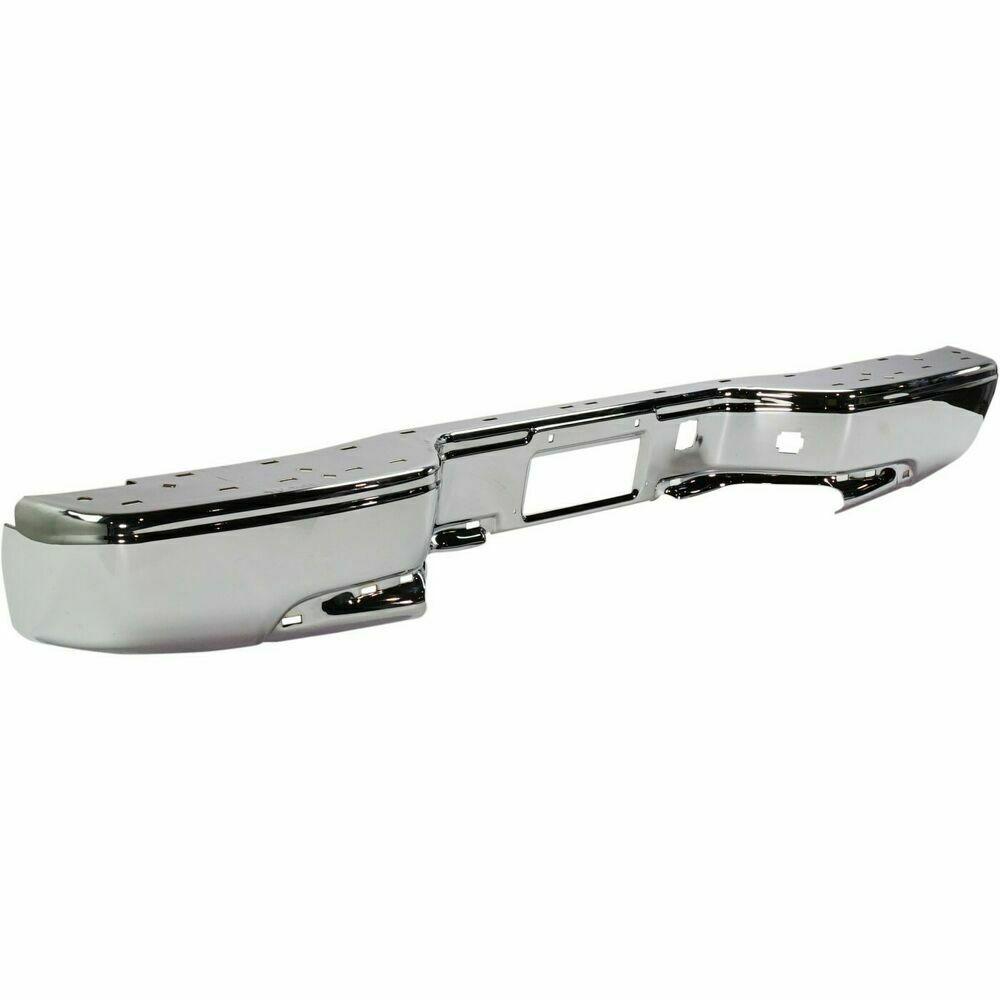 2002-2007 Gmc Denali 1500 Rear Bumper Face Bar Chrome Fleet Side , GM1102411. Durable and impact-resistant.