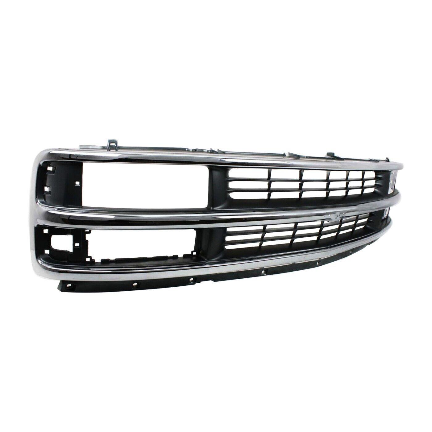 1996-2002 Chevrolet Express Van Grille Chrome/Silver (Composite Headlamp) , GM1200382. Side view of the replacement part.