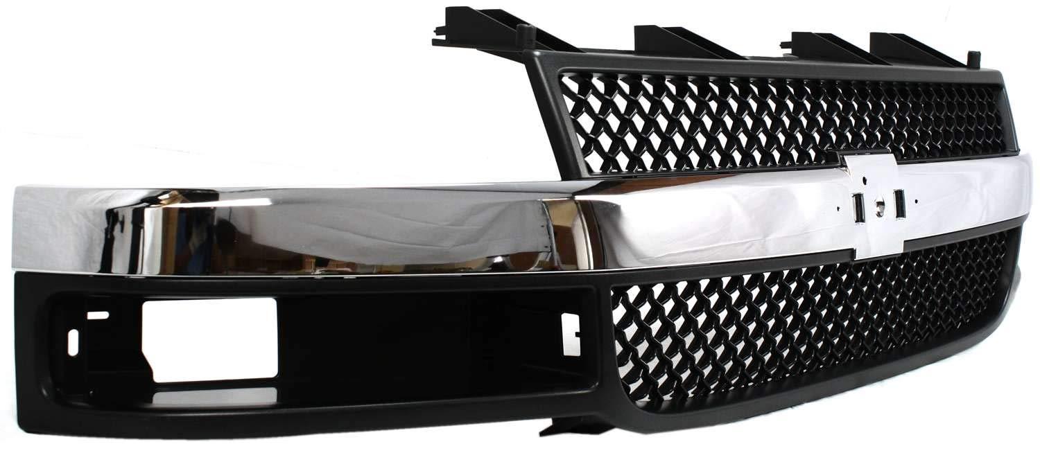 2003-2023 Chevrolet Express Van Grille Chrome/Grey With Composite Head Lamp , GM1200535. Perfect fit and finish.