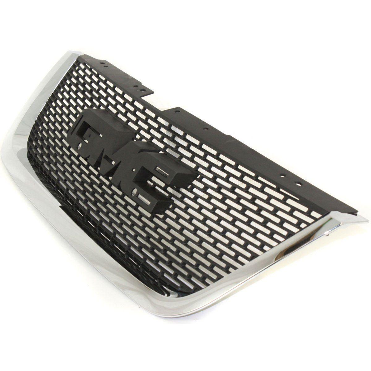 2007-2012 Gmc Acadia Grille Matte-Black With Chrome Mldg , GM1200585. Exact fit for vehicle restoration.