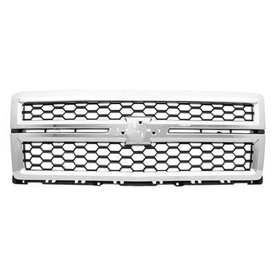2014-2015 Chevrolet Silverado 1500 Grille Chrome Frame/Black Mesh With Chrome Moulding Ltz , GM1200696. High-quality aftermarket part.