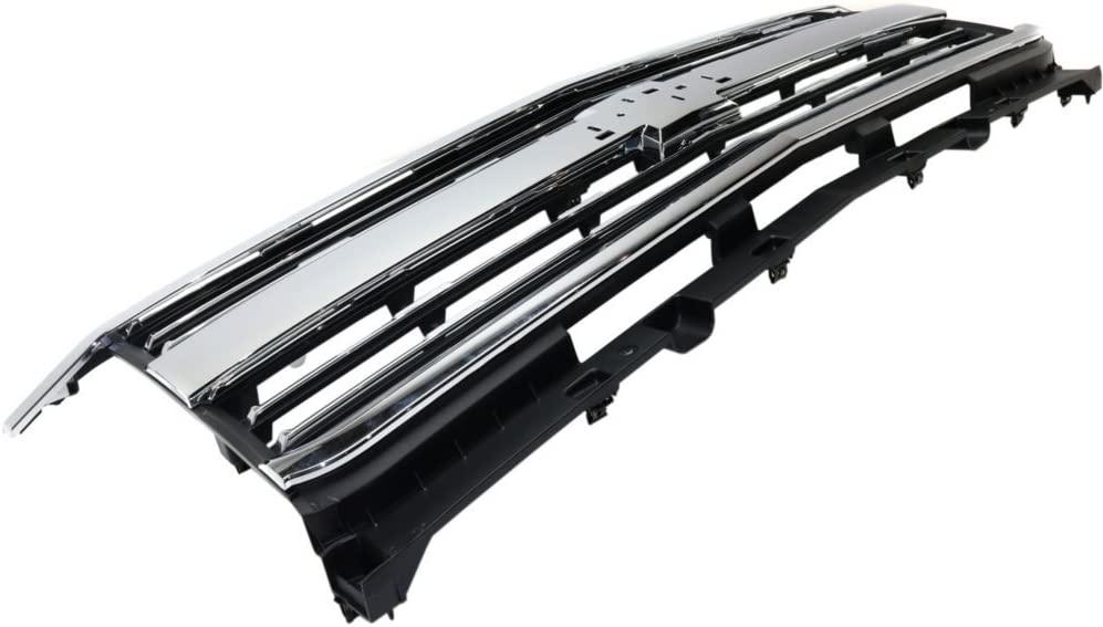 2015-2019 Chevrolet Silverado 2500 Grille With Chrome Moulding Matte Dark Gray , GM1200701. Side view of the replacement part.