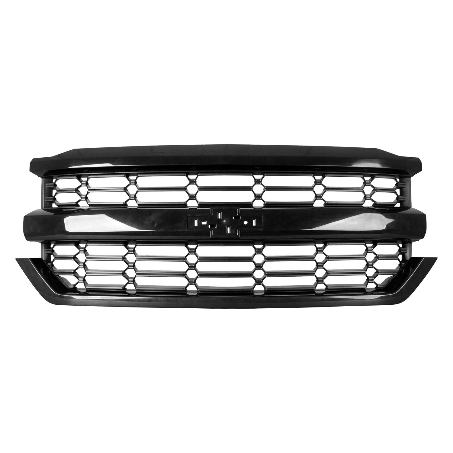 2017-2018 Chevrolet Silverado 1500 Grille Front Ptm Center Molding With Black Chainlink , GM1200756. Durable and impact-resistant.