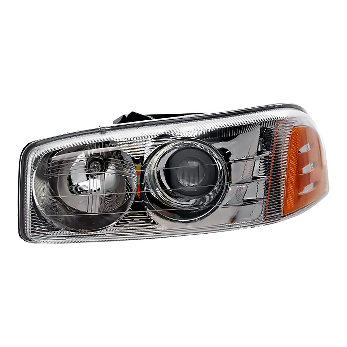 2001-2006 GMC Yukon Xl Denali Driver Side Head Lamp, gm2502214. Front view.