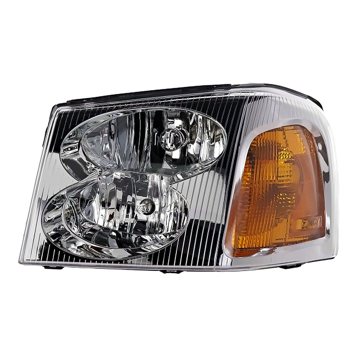 2002-2009 GMC Envoy Driver Side Head Lamp, gm2502220. Front view.