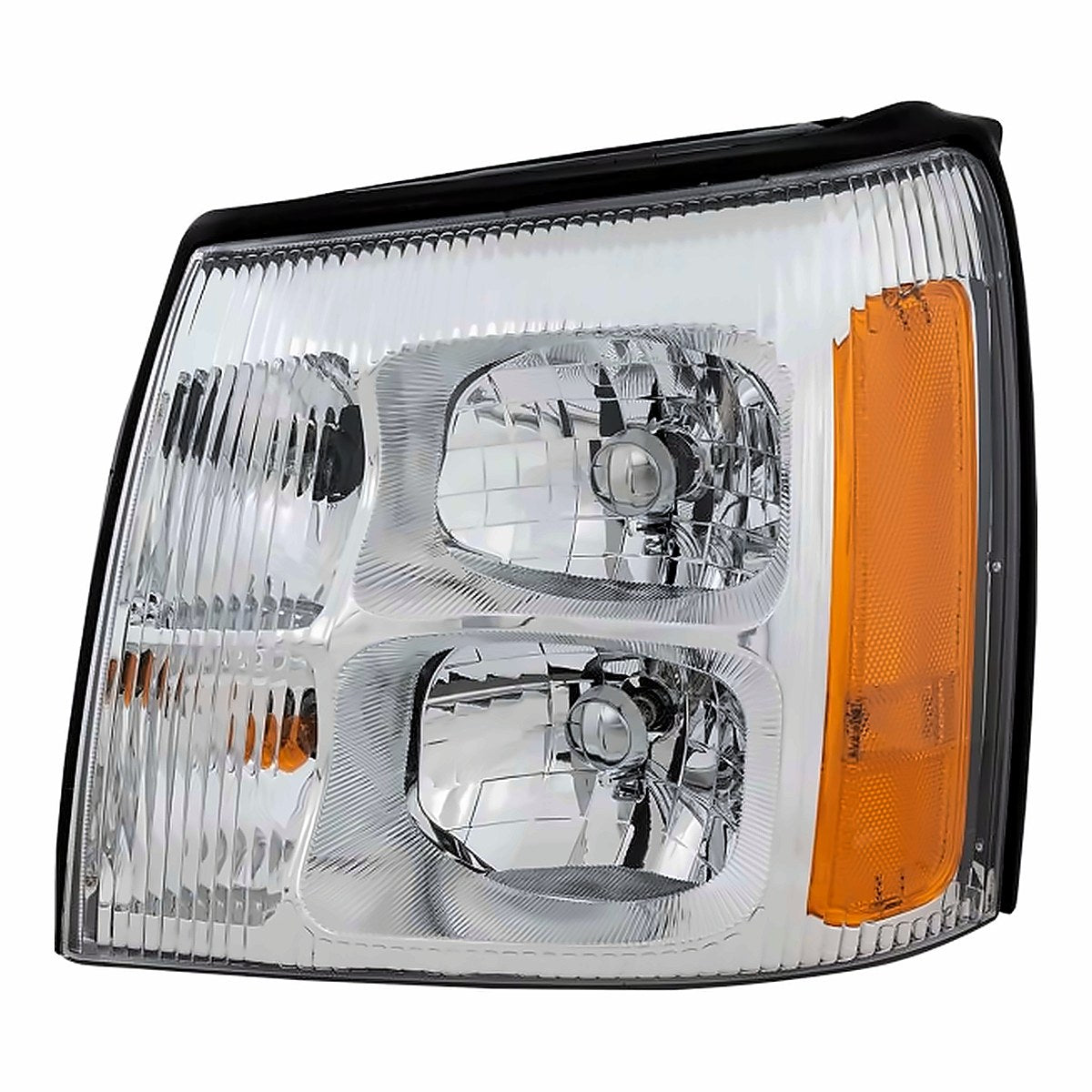 2002-Cadi Lac Escalade Driver Side Head Lamp, gm2502232. Front view.