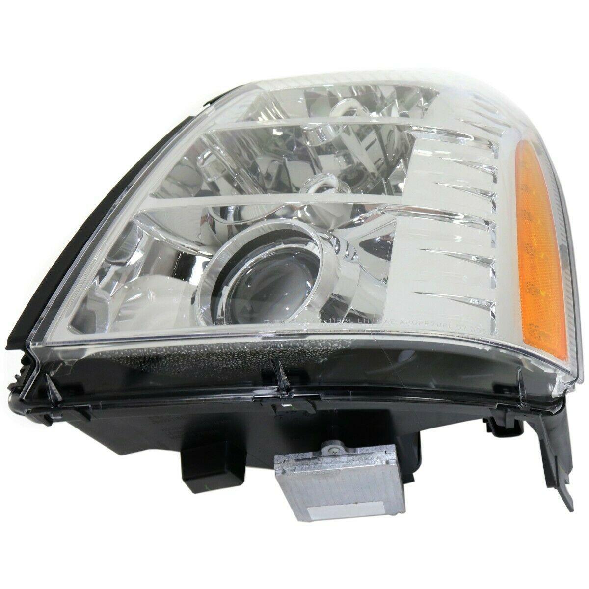 2007-2009 Cadillac Escalade Head Lamp Driver Side Hid First Design , GM2502291. Side view of the replacement part.