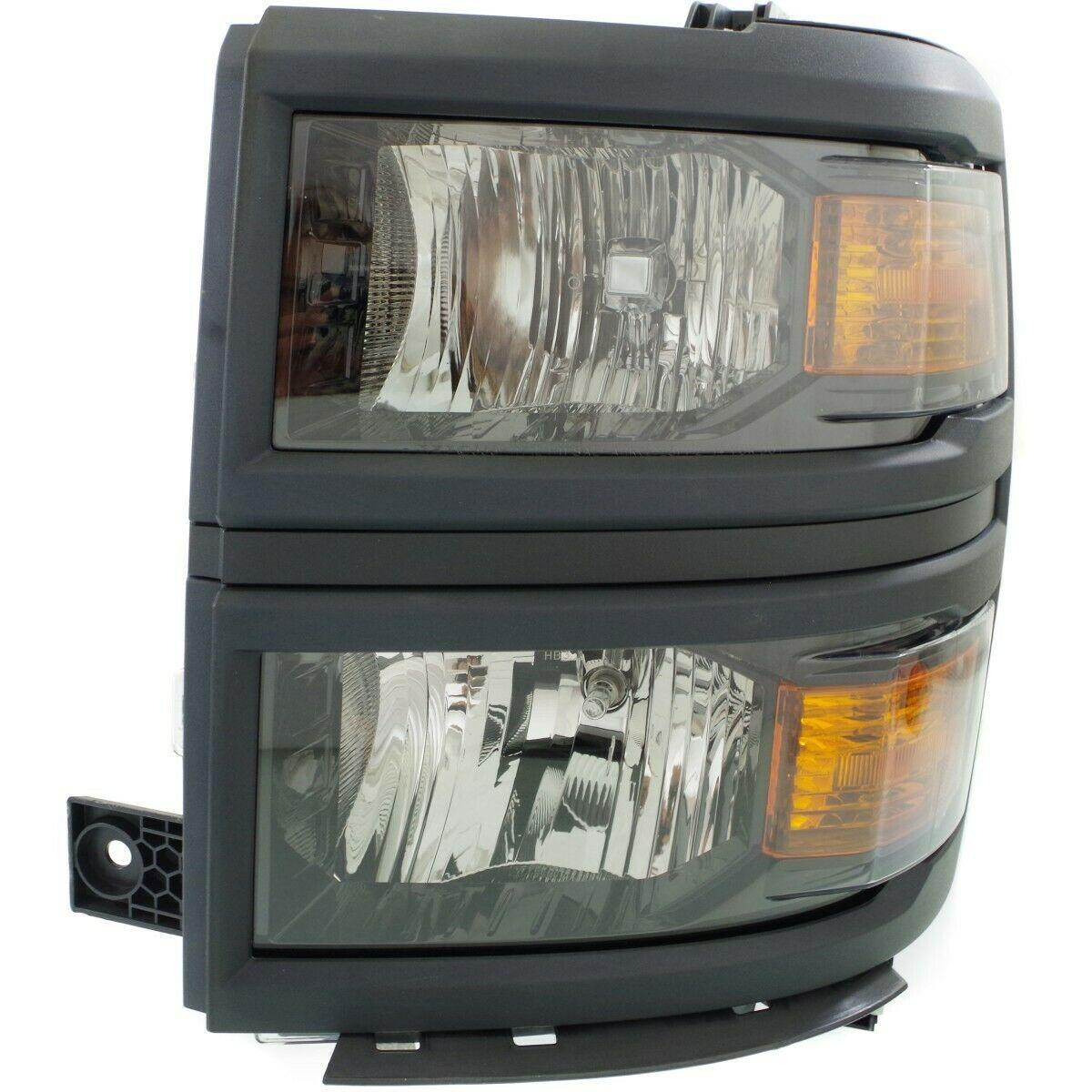 2014-2015 Chevrolet Silverado 1500 Head Lamp Driver Side Ls Model Black , GM2502395. Designed for OEM alignment.