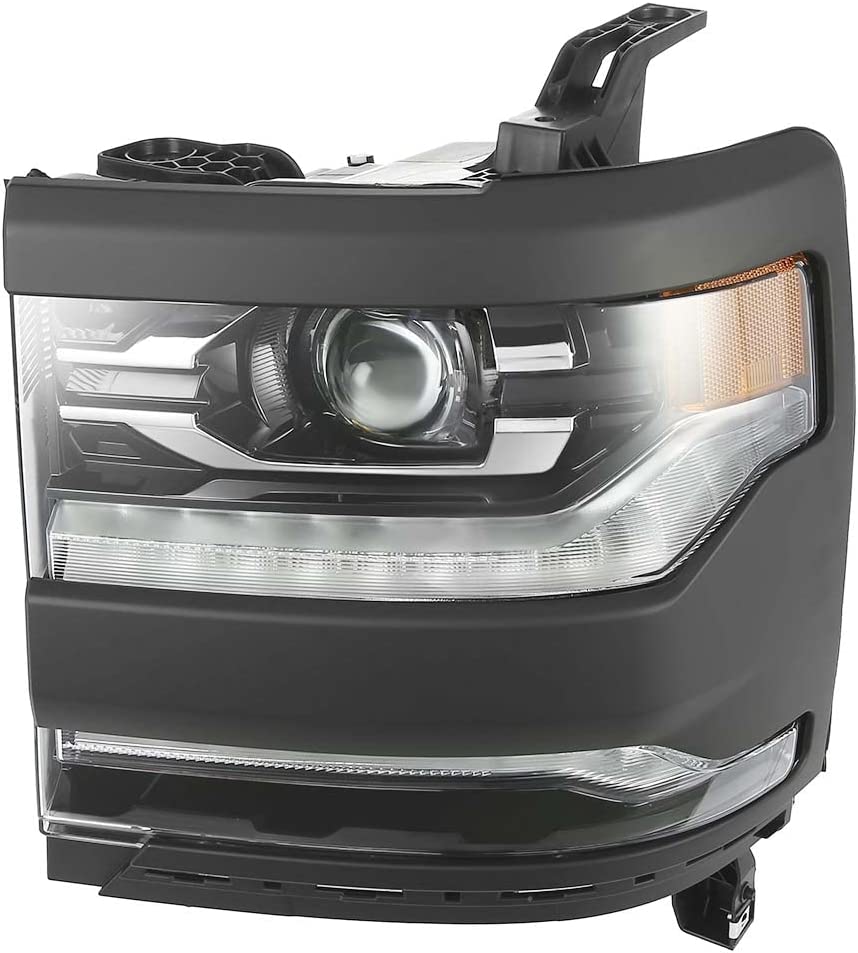 2016-2018 Chevrolet Silverado 1500 Head Lamp Driver Side Led Bezel , GM2502456. Direct fit for easy installation.
