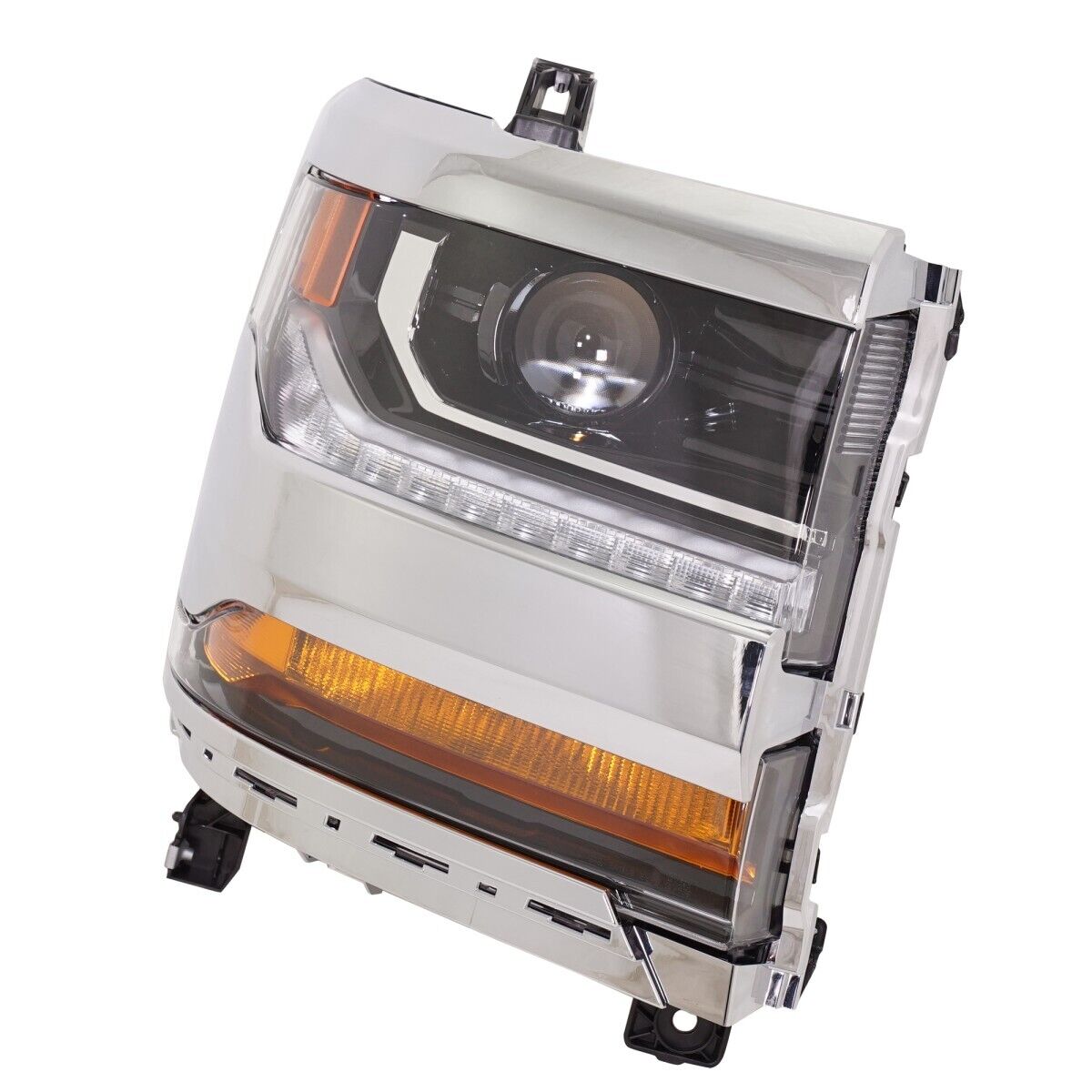 2016-2018 Chevrolet Silverado 1500 Head Lamp Passenger Side Hid With Chrome Bezel , GM2503445. Exact fit for vehicle restoration.