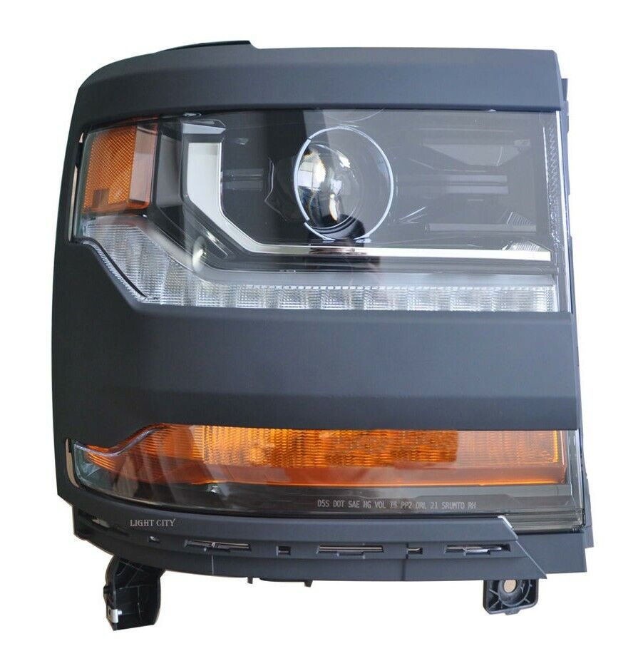 2017-2018 Chevrolet Silverado 1500 Head Lamp Passenger Side Hid , GM2503451. Side view of the replacement part.