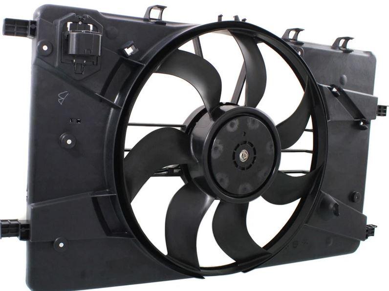 2011-2015 Chevrolet Cruze Radiator Fan Assy , GM3115243. Installed view for reference.